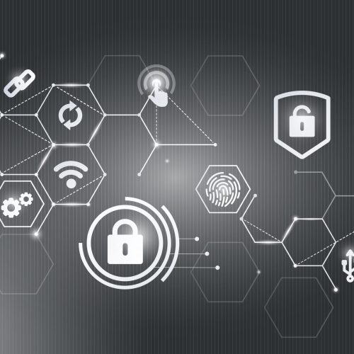 Computer security system icons background